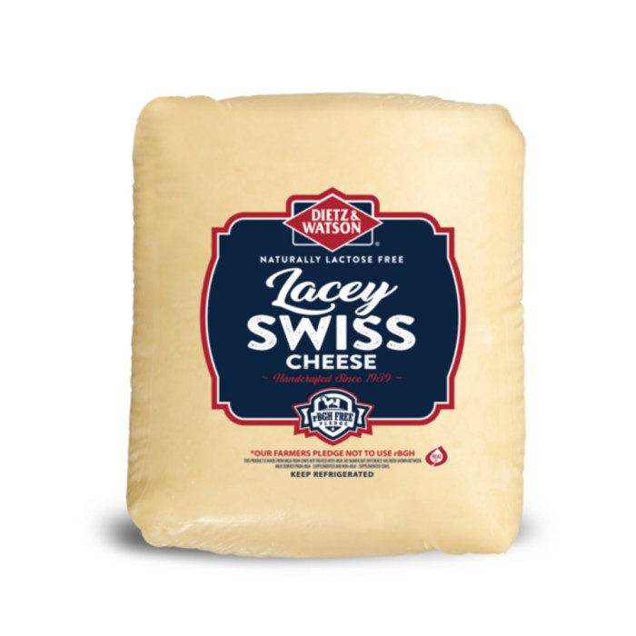 Cheese packaged swiss lacey sodium reduced finlandia fat low