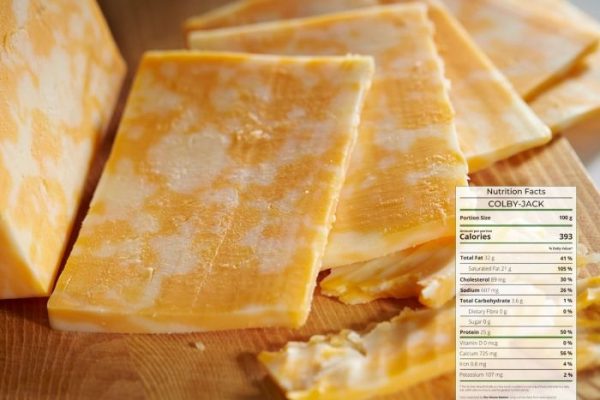 Colby jack cheese nutrition