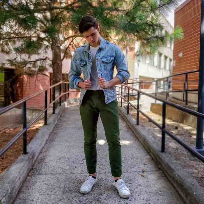 Green pants fashion men